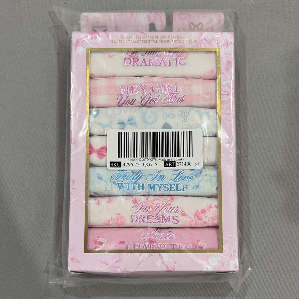 💗 NWT LoveShackFancy x PINK Cheeky Panty Set – 7 Pack – Size Small 💗